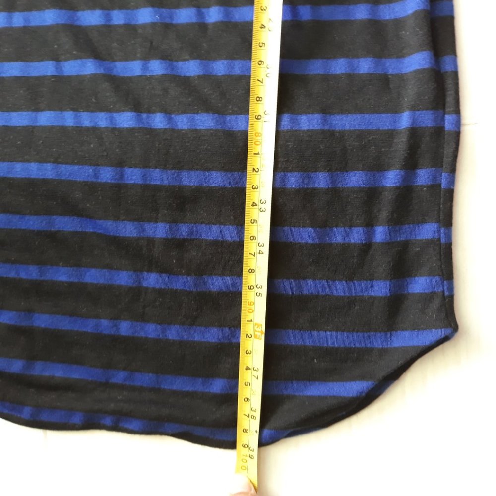 LNA Black Blue Striped Bodycon Midi Dress Sz S - Picture 7 of 9